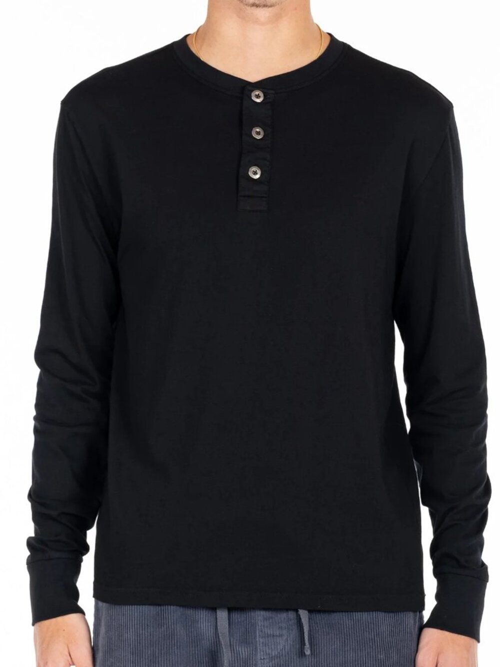 Original Paperbacks Black LS Henley/11246